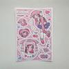 1/9pcs Korean Sweet Cool Girl Stickers Cute Cartoon Anime Girl Stickers Journal Diary Notebook Scrapbook Diy Decorative Stickers