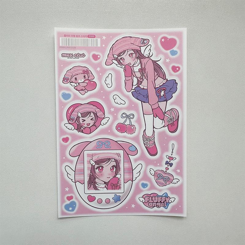 1/9pcs Korean Sweet Cool Girl Stickers Cute Cartoon Anime Girl Stickers Journal Diary Notebook Scrapbook Diy Decorative Stickers