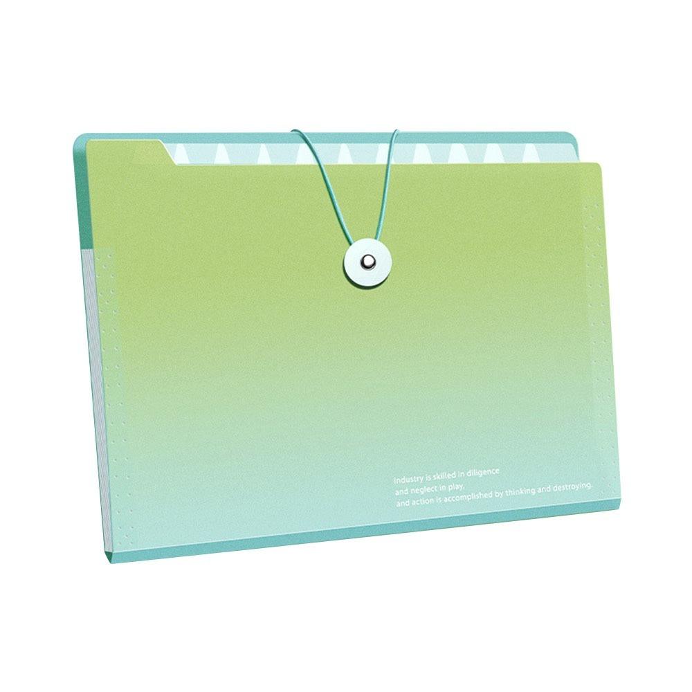 

Waterproof Organ Bags Gradient Color File Classification Holder for Students and Office Workers 12 Compartments зелений