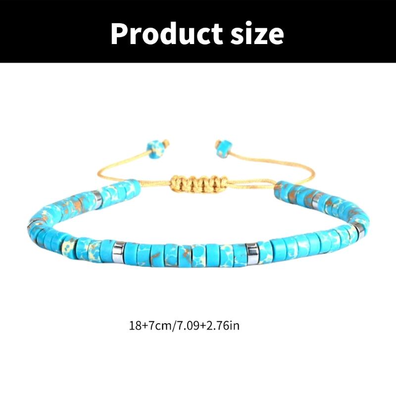 Adjustable Bead Bracelet Natural Stone Bracelet Rope Bracelet Unisex Bracelet Stone Texture Suitable for Men and Women