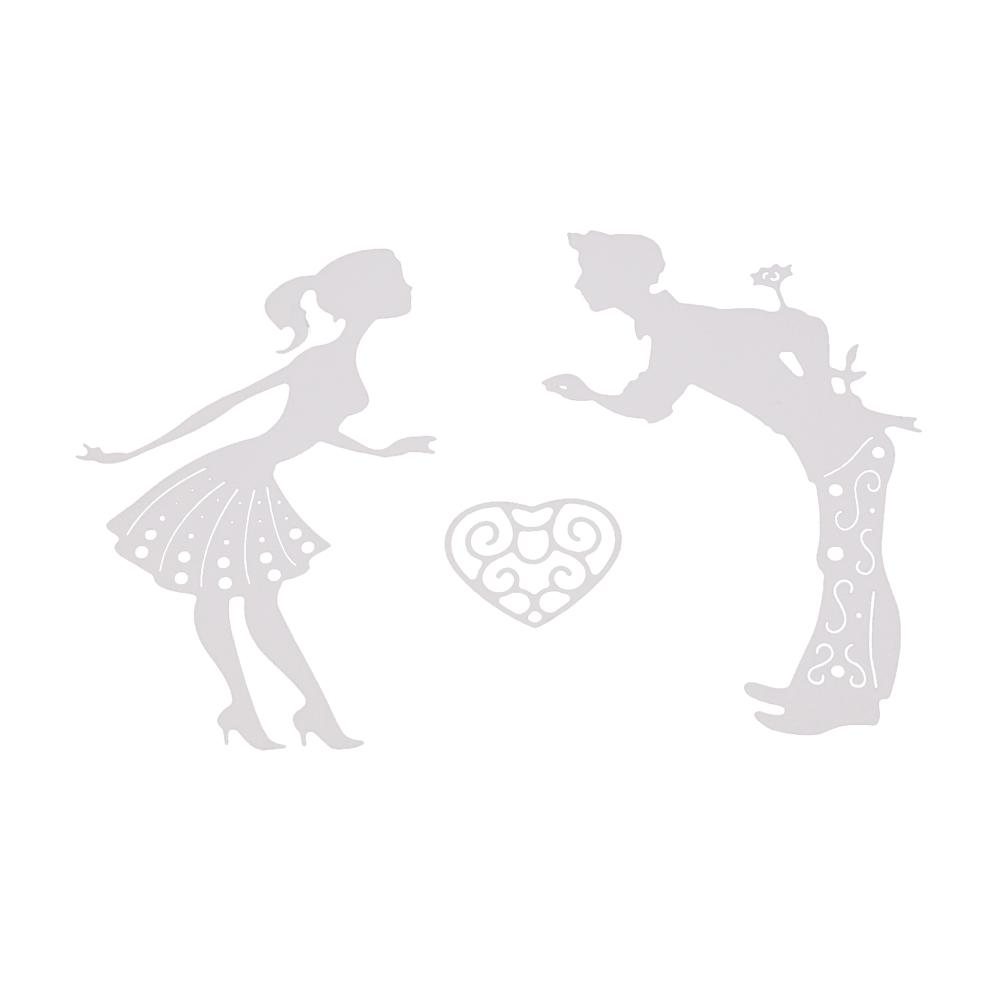 Lover's Love Framework Metal Silvery Stencil Embossing Cutting Dies For Diy Scrapbooking Paper Album Cards Making