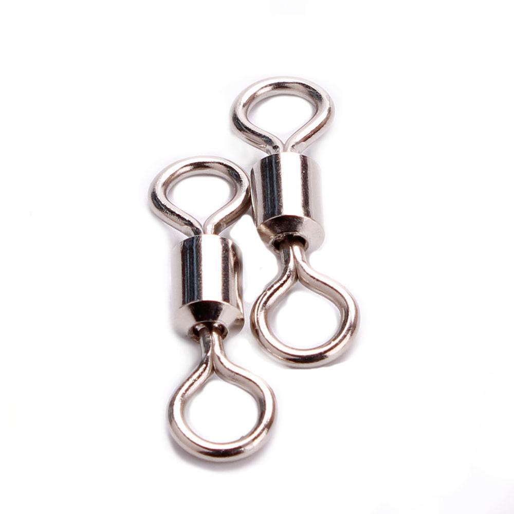 100pcs/bag High Quality Factory Fishing Tackle Accessories Stainless Steel American Swivel Snap Swivel Rolling Swivels 6mm