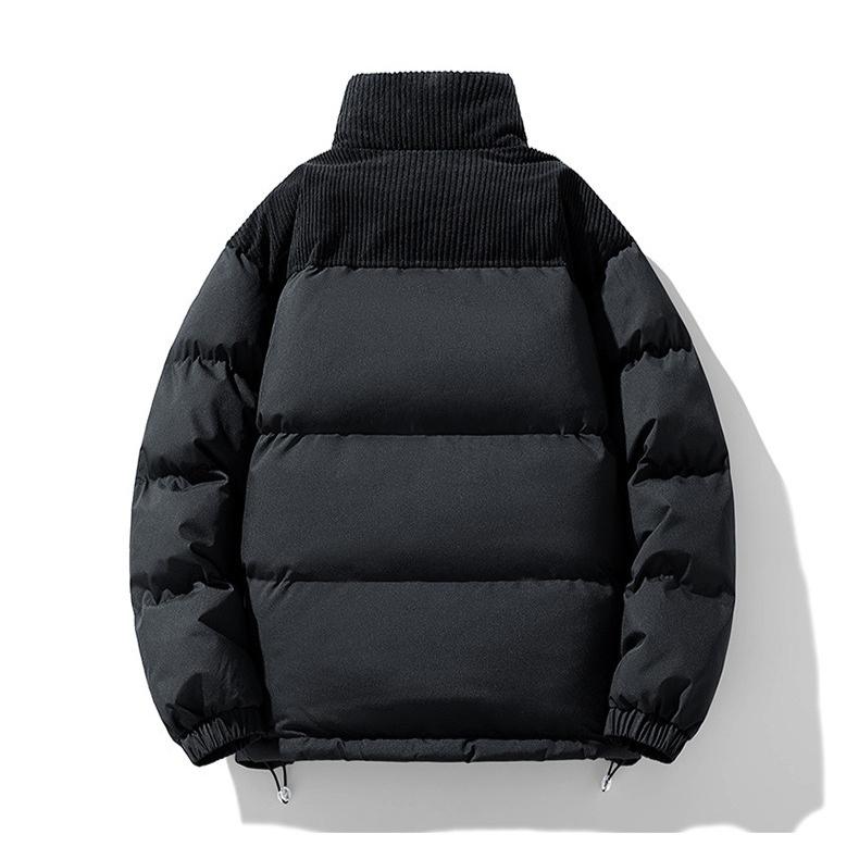 Corduroy Down Jacket Men's Color-blocking Collared Cotton-padded Jacket Trendy Cotton-padded Jacket