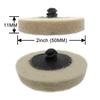 2Inch 50MM Wool Felt Polishing Discs Round Wheel 1/10/12/22Pcs with 1/4" Shank Disc Holder for Polishing Variety Surface