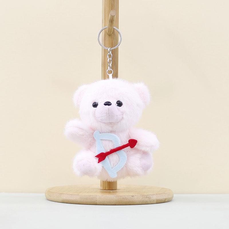 Bowknot Bow Arrow Teddy Bear Plush Keychain Toy Pendant Bag Decoration Gift