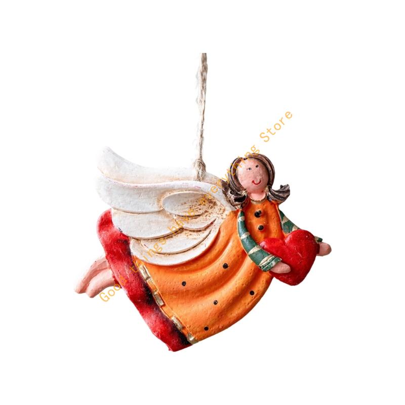 Christmas Tree Ornament Resin Angel Sculptures Christmas Tree Hanging Decorations for Mantels Holiday Decorations