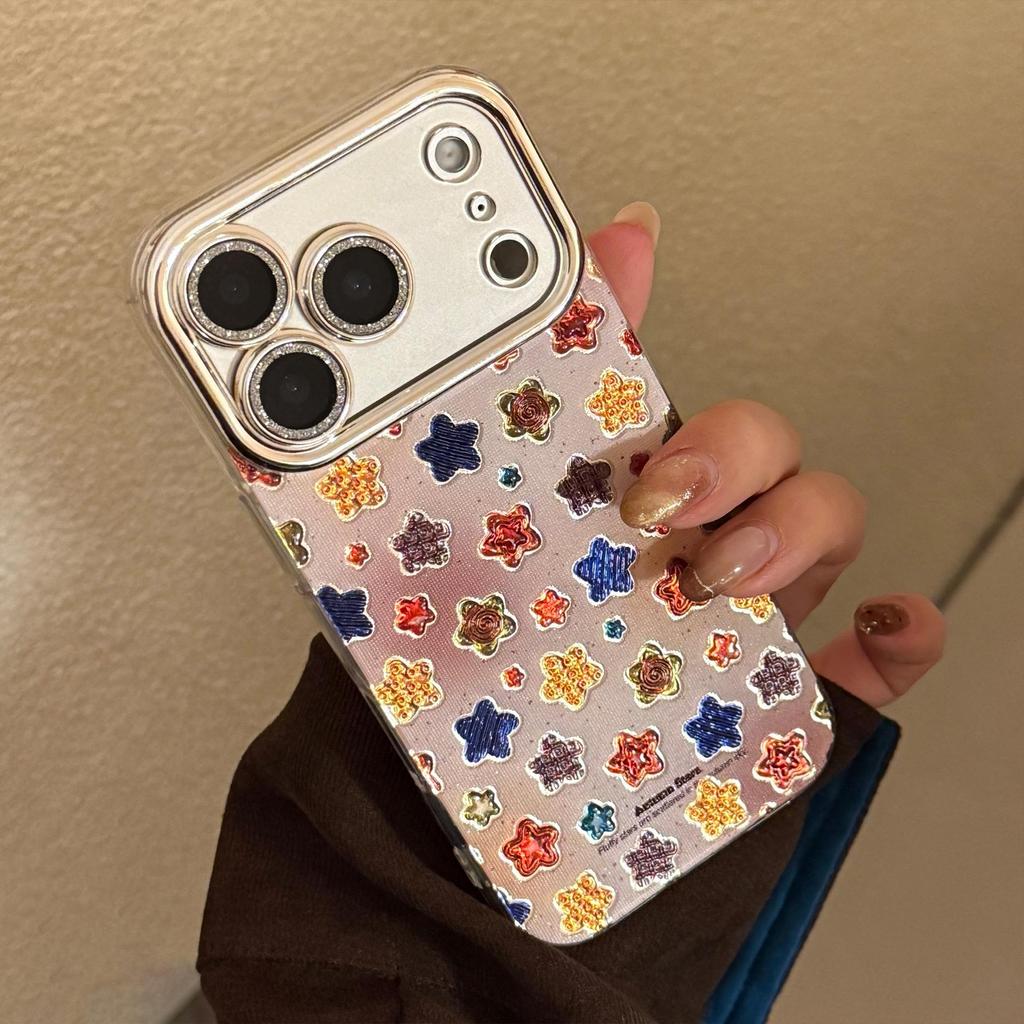 Creative Colored Star Phone Case Compatible with iPhone 16, iPhone 17, and iPhone 17 Pro Max