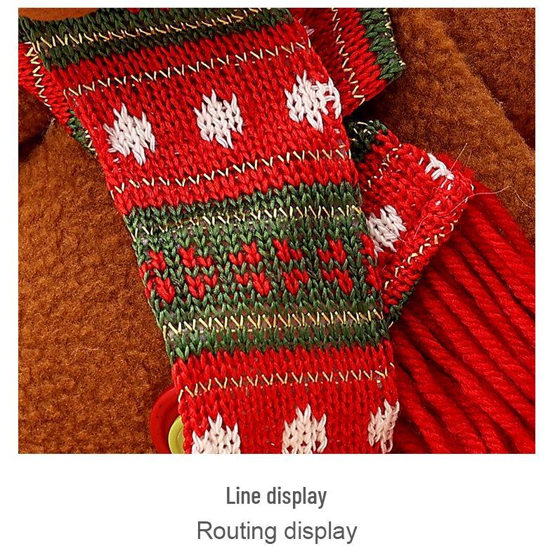 Knitted Two-Tone Santa Claus Backpack Doll Christmas Gift Bag for Children