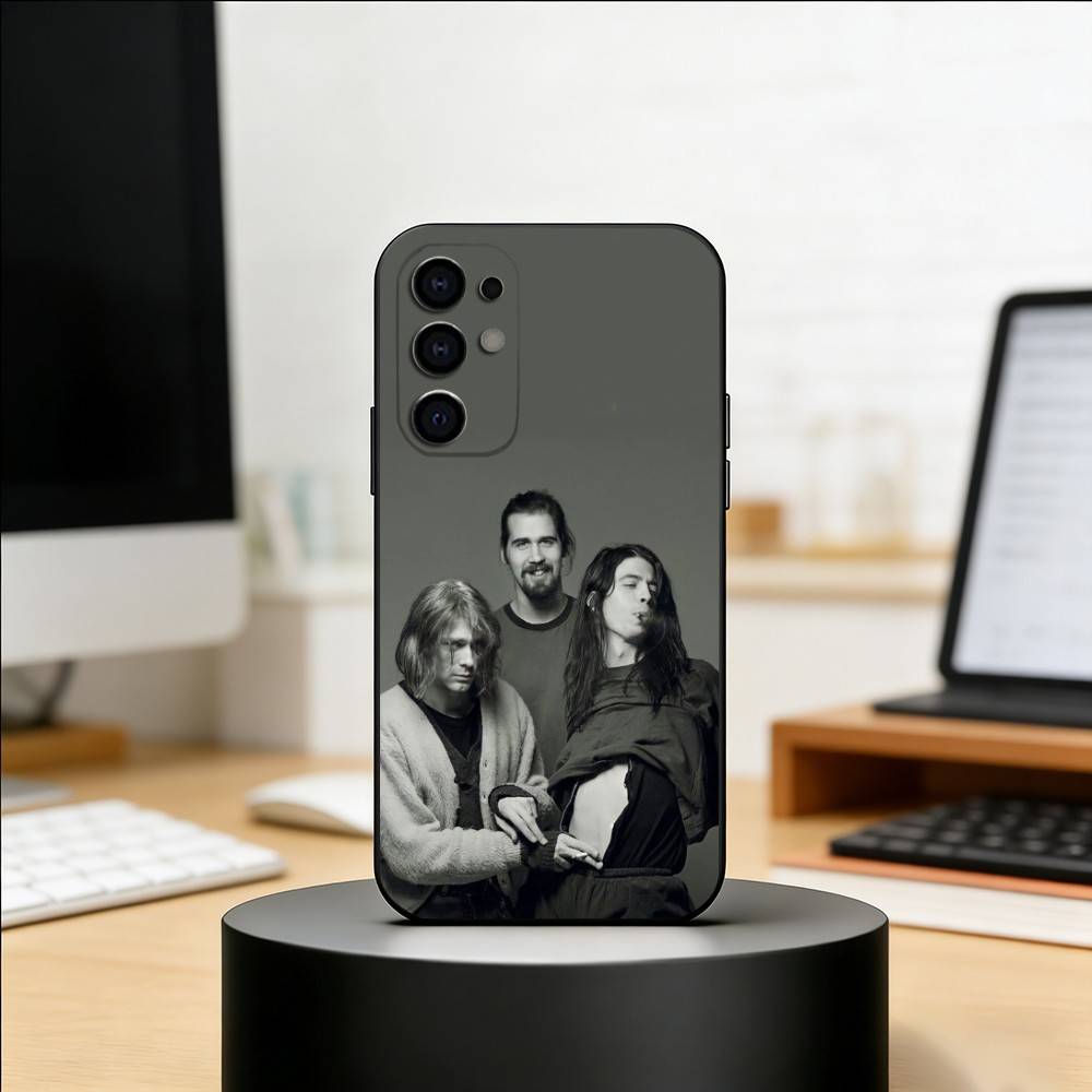 Nirvana Rock Band Phone Case Black Silicone Soft For Samsung S25,S24,S21,S22,S23,S30,Ultra,S20,Plus,Fe,Lite