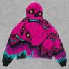 2025 new American retro skull skeleton series 3D digital printing trend hoodie sweater