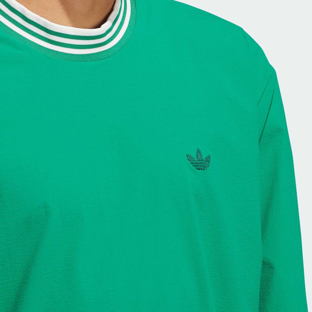 Adidas Originals Ss24 Rolling Links Series Logo Sport Stripe Long Sleeve Sweatshirt Men Sweatshirt Smoke-Green JE9340