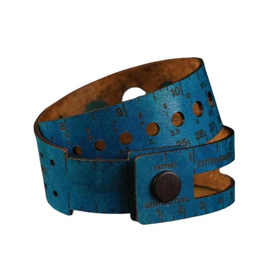 Leather 7-in-1 Measuring Tool Multifunctional 18" Wrist Ruler with Stitch Gauge Yarn Tester Stitch Markers