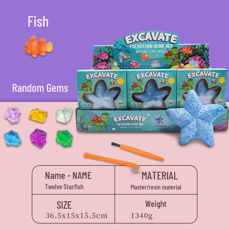 Children's DIY Archaeological Dig Kit: Mermaid, Dinosaur Fossils & Gemstones