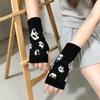 New Halloween Skull Knitted Gloves For Half Finger Fingerless Gloves Warm Winter Wool Gloves Outdoor