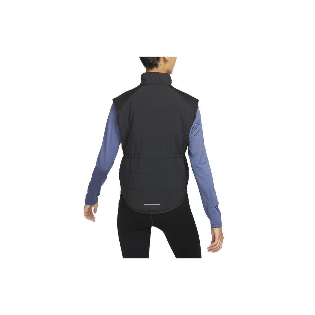 Nike Gilet da Donna Monocolore con Logo Collo Alto e Zip Nero FB7538-010