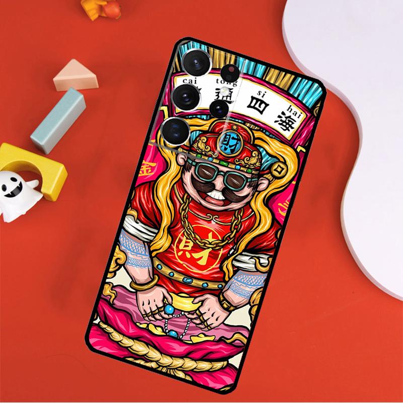Cat Dragon Rabbit Chinese Style Phone Case For Samsung Galaxy S24 Ultra S25 Ultra S9 S10 S20 S21 S22 S23 Plus S24 FE Cover
