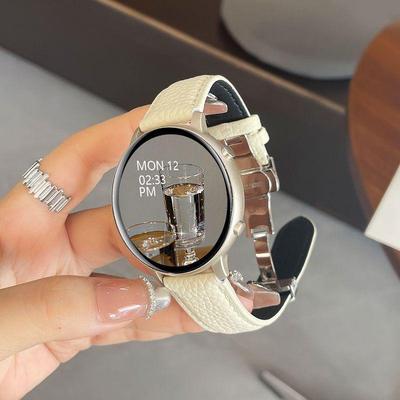 Smartwatch Multifuncional Feminino com Pagamento Offline, Pulseira de Couro Genuíno, Chamada Bluetooth, Recursos Esportivos - Modelo CY700