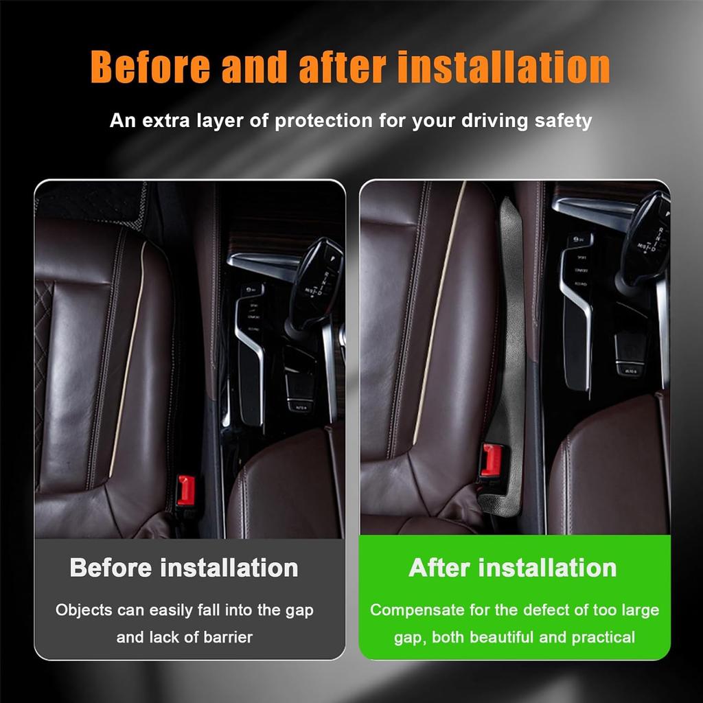 2 PCS Car Seat Gap Filler, Leather Seat Gap Plug To Fill The Gap Between Seat & Console, Seat Crevice Blocker Stop Things from Dropping,