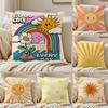 Cute Cartoon Sun Illustration Art Cushion Cover Pillowcase Antidustmite Living Room Sofa Decor Cushion Room