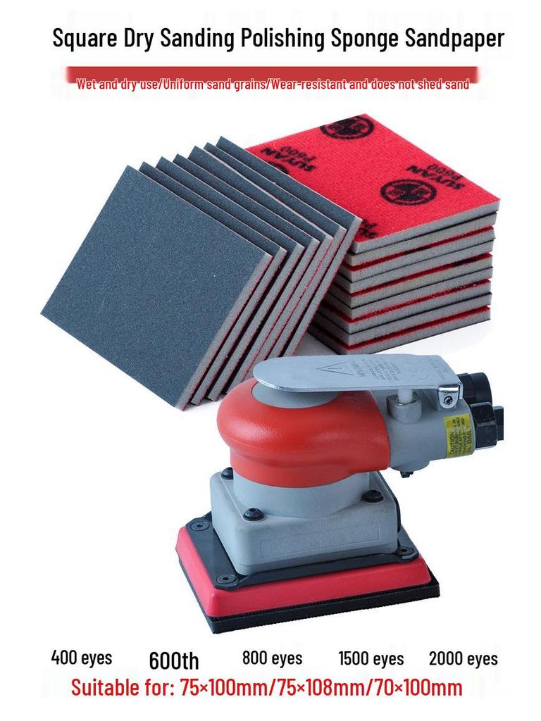 75x100 Square Pneumatic Sander - Car Paint Polishing & Dry Grinding Machine