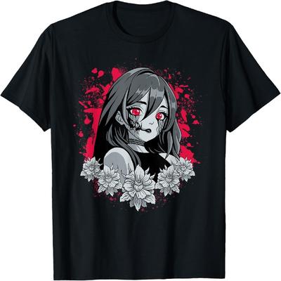 Creepy Japanese Anime Manga Horror  Pastel Goth Grunge T-Shirt