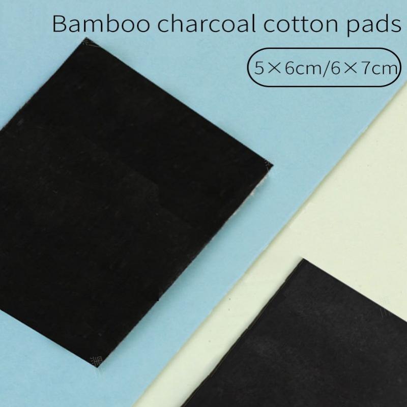 Bamboo Charcoal Wet Compress Cotton Pads 200Pcs Disposable Black Makeup Remover Pads Facial Skin Wipe Cleaning Cotton Pads