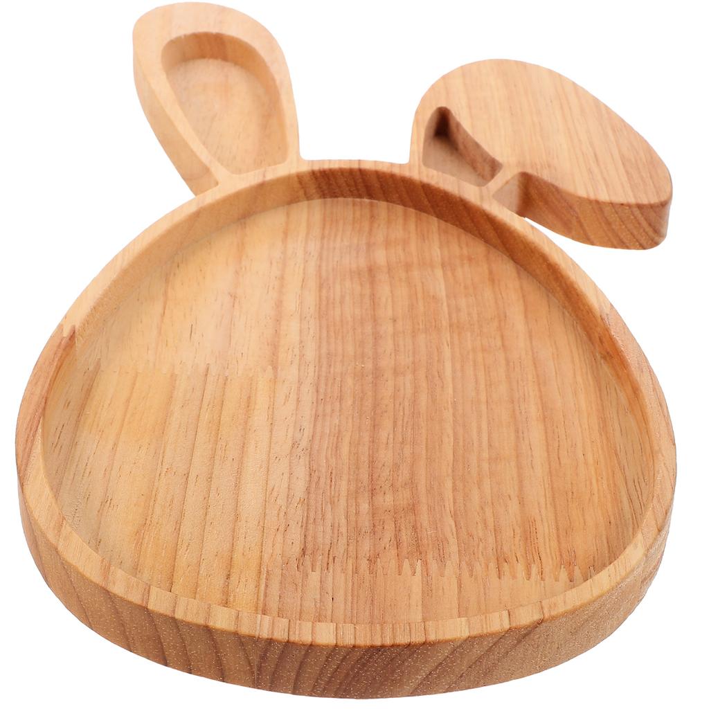 Rabbit Serving Tray Desktop Wood Plate Fruit Wooden Delicate Bunny Shaped Board Decor Baby Snack Containers Pizza Easter
