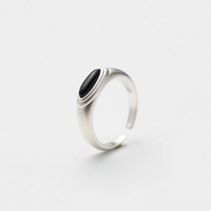 Tout Onyx Open Ring 925 Silver
