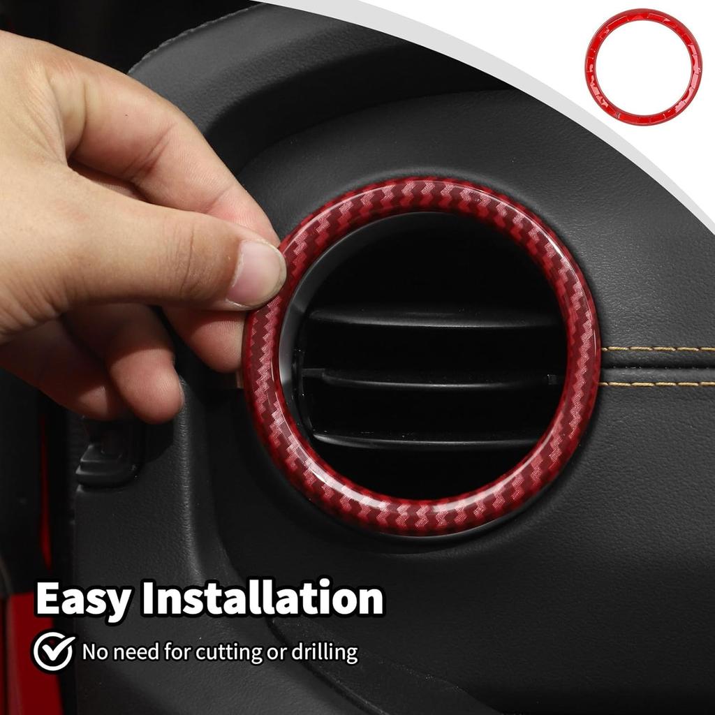 Cache-Sortie d'aération de tableau de bord et Console centrale Couvercle de bouches d'aération Compatible avec Jeep Wrangler JL JLU & Gladiator JT 4xe Intérieur 2024-2025