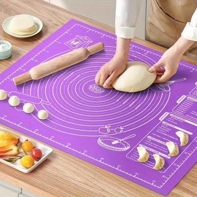 Antihaftbeschichtete Silikon-Backmatte zum Backen, Ausrollen und Kneten von Teig – Ideal für Kekse und Kuchen – Küchenwerkzeug mit Skala zum Backen an Feiertagen