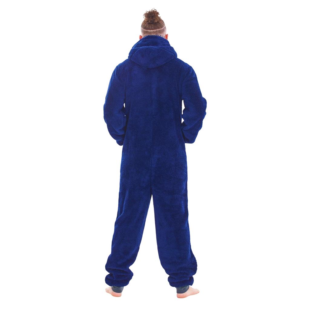 Keanu Men's Hooded Fleece Contrast Trim Jumpsuit