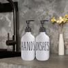 Hand- und Spülseifenspender Set 2 Stück 500ML Lotion-Pumpe Flaschen+Tablett- Nachfüllbare Shampoo- und Spülungsflaschen