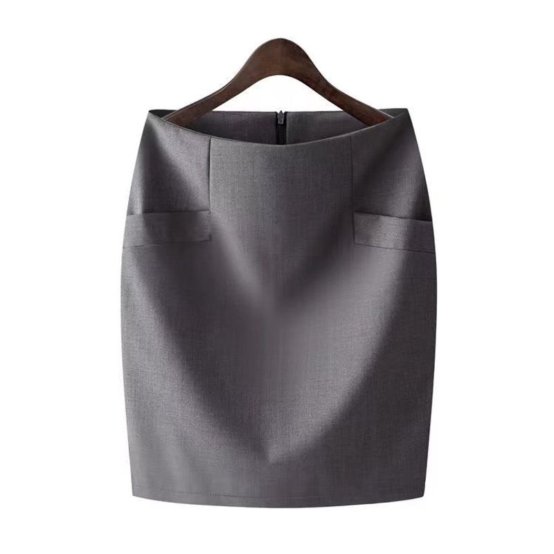 

Spring and Summer High Waist One-Step Skirt Skirt Bodycon Dress Silm Slim Looking Fashion All-Matching Bodycon Dress Gray XL