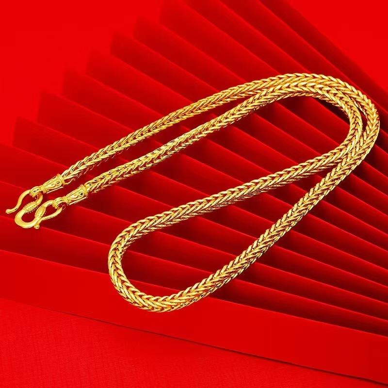 Car flower olive bead necklace niche design imitation gold jewelry hollow necklace 38