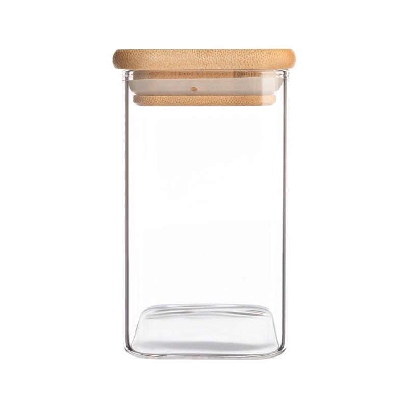 Square Moisture-Proof Glass Jar with Lid for Tea and Spices - New Style Storage Solution