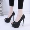 Summer New Fashion Sexy Thin High Heels Shoe Peep-toe Platform Hollow Out Women Party Gladiator Sandals Pumps Heels Women