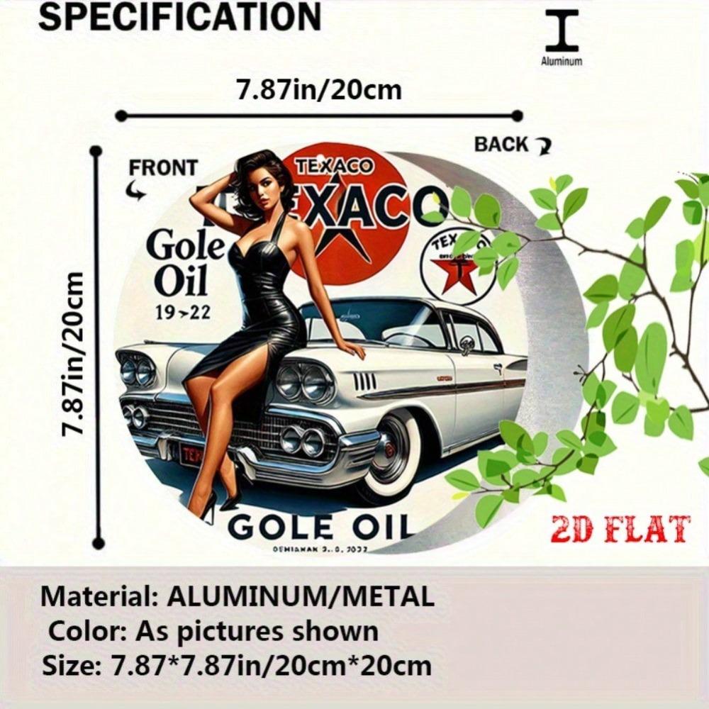 Vintage Texaco Tin Sign Retro Car Garage Metal Wall Art 7.87 Inch Indoor Outdoor Decor