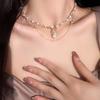 French pearl crown water drop double-layer necklace niche light luxury temperament neck chain high-end design neck jewelry women