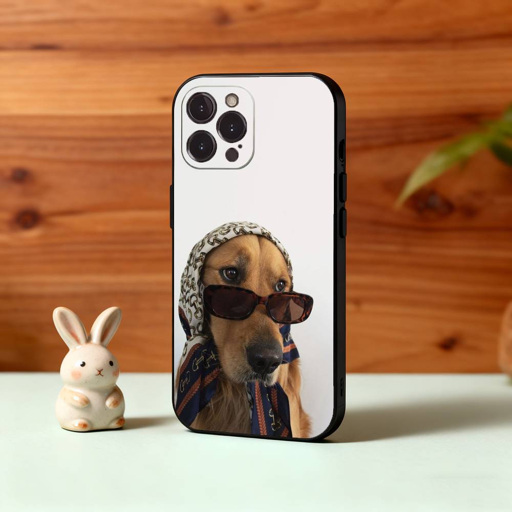 

P-Pet Милый Чехол для Телефона с Щенком Собаки Для iPhone17,16,15,14,13,12,Plus,Pro Max, 5G Другие Мягкий Черный Чехол iPhone14ProMax
