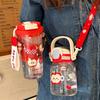 Cute Design Drinking Bottle Cartoon Apple Pattern Carry-On Cup New Straw Water Cup  Spring Use