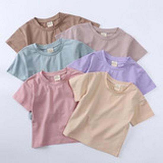 Kids' Summer Striped Cotton T-Shirt - Short Sleeve Korean Style