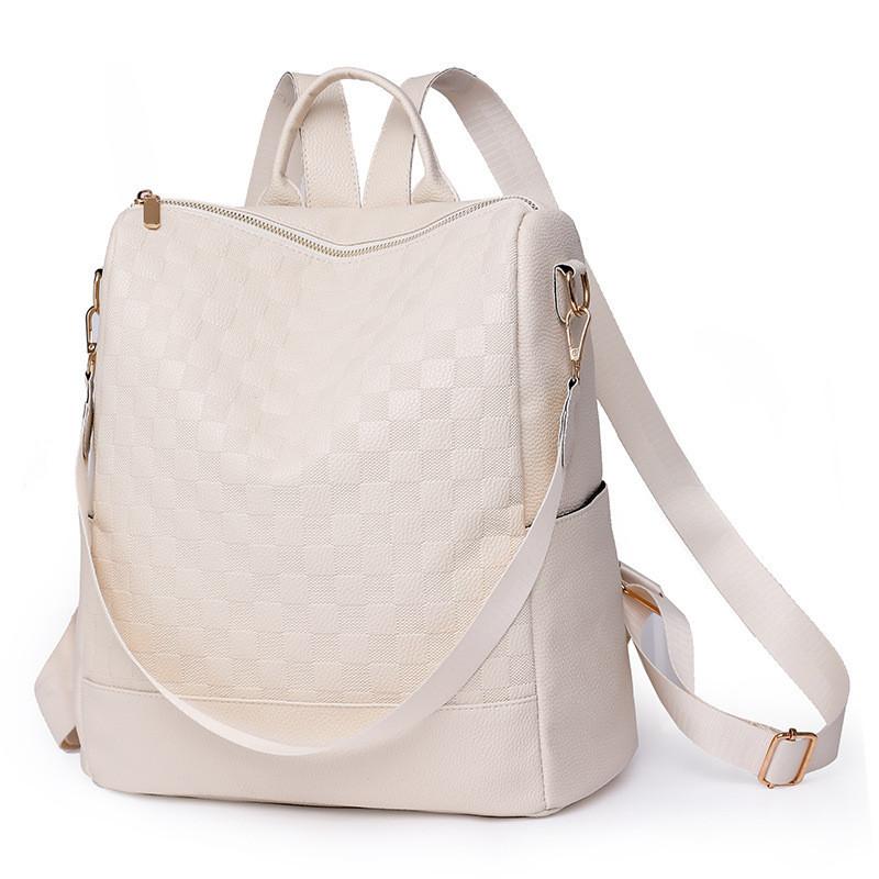 IELGY Korean Version of Temperament Fashionable Soft Leather Women's Backpack, Leisure Travel Large-capacity Student Bag