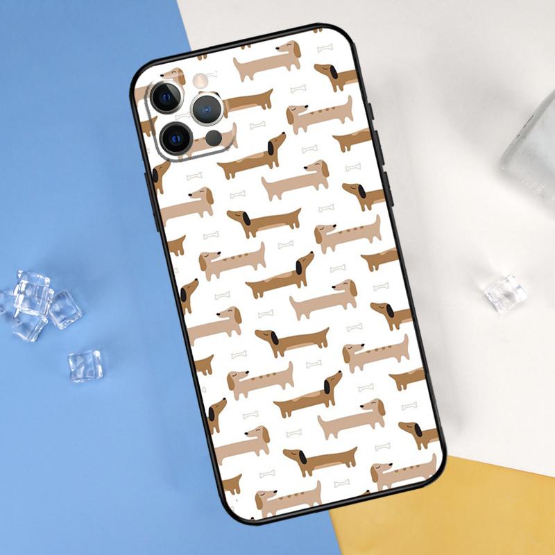 

Cartoon Dachshund Dog Phone Case For iPhone 16 Pro Max 16e 12 13 Mini 11 14 15 Pro Max XR 15 16 Plus Cover Shell iPhone 15 Pro