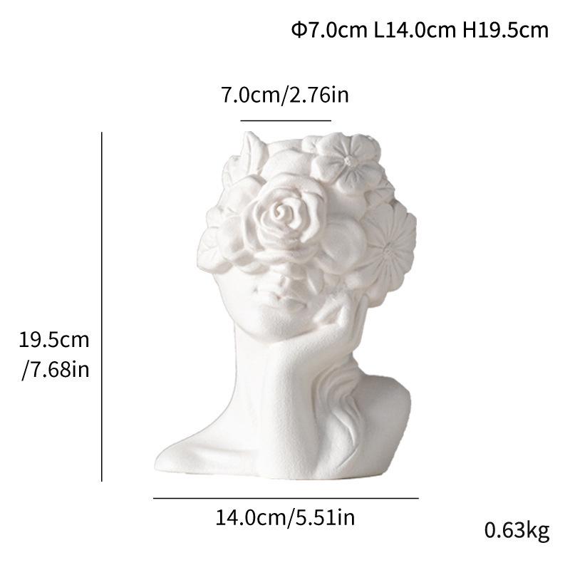 Nordic Style Ceramic Girl Vase and Pen Holder