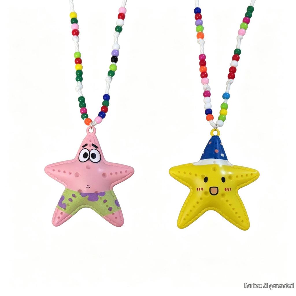 Summer Starfish Beaded Necklace for Women's Beach Vacation