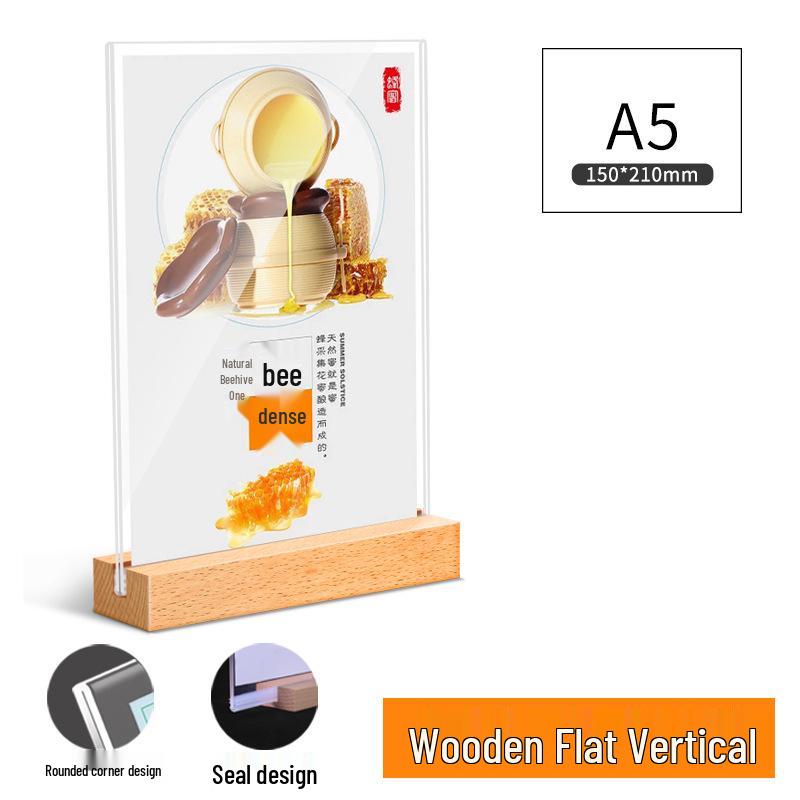 Menükarten aus Acryl und Massivholz: A5, A6, A4 Versionen für Anzeigen & Preisschilder