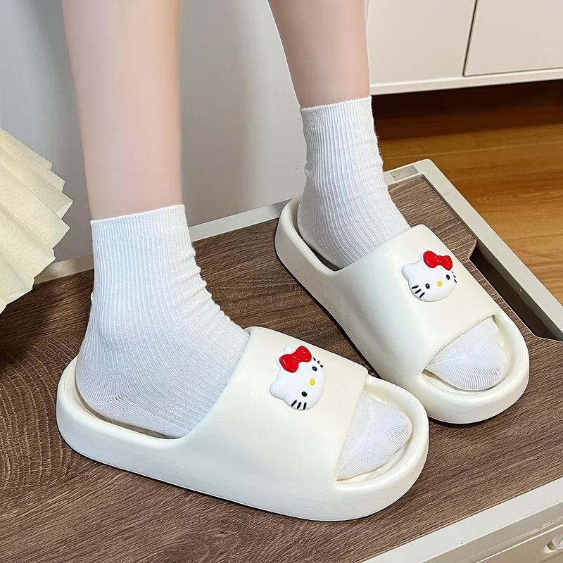JINGRUIXIANGEVA Hello Kitty Soft Bath Slippers