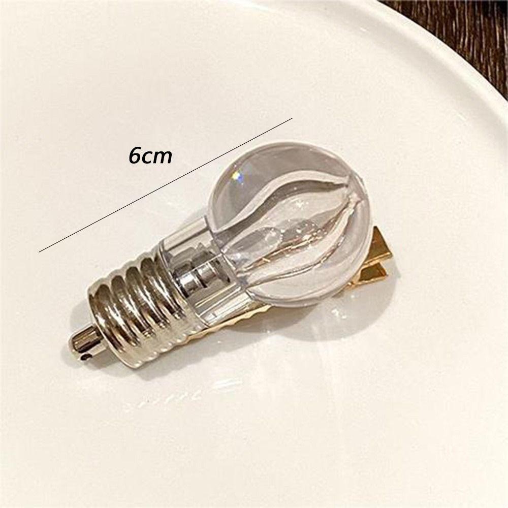 Simulation Light Bulb Lighted Hair Clips Luminous Bulb Shape Hairpin Luminous Hairpin Girls Wear