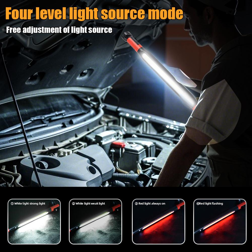 Rechargeable LED Work Light With Magnetic Base Hooks Included- High Lumen Flashlight Ideal For Emergency For Car Repairing