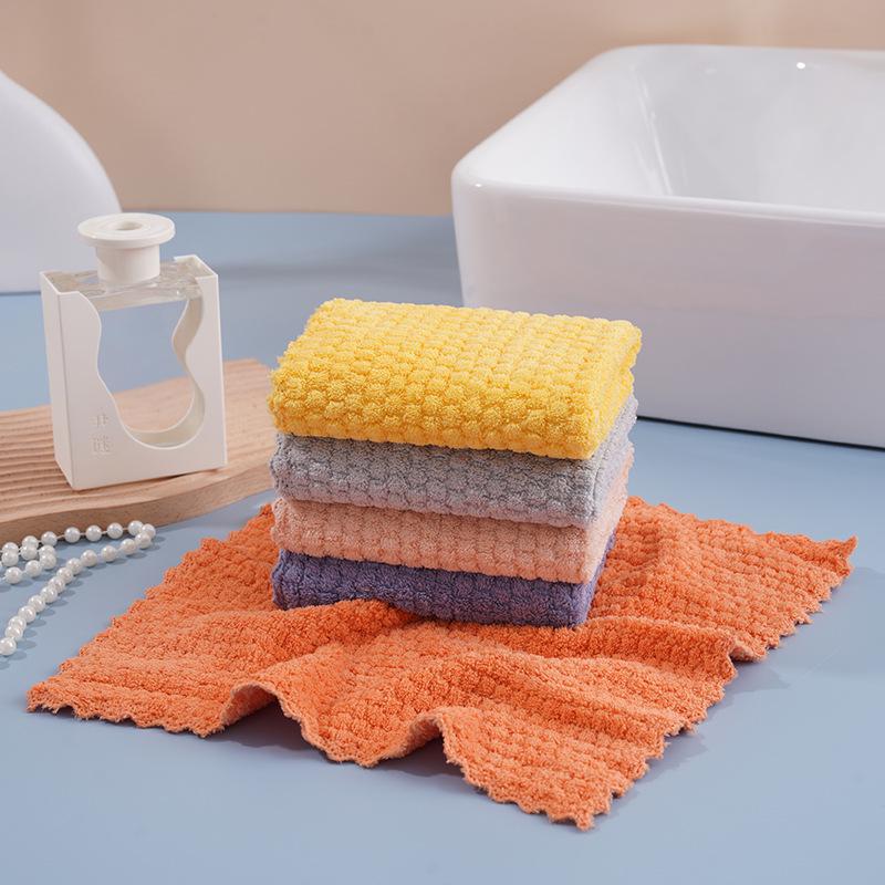 Coral Fleece Square Dishcloth 30x30 - Thick, Absorbent, Lint-Free, Soft Kitchen Towel